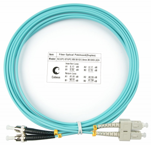 Патч-корды оптические Cabeus FOP-50-SC-ST-3m