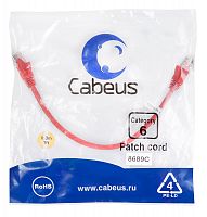 Патч-корды Cabeus PC-UTP-RJ45-Cat.6-0.3m-RD