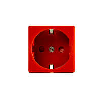 NTSS-100121 Розетка электрическая 2К+З, с защитными шторками (красная)