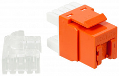 LANMASTER LAN-OK45U5E/180P-OR Модуль Keystone, RJ45, кат.5E, UTP, 180 градусов, со встроенной шторко
