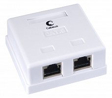 Cabeus WS-8P8C-Cat.6-SH-2 Розетка компьютерная RJ-45(8P8C), категория 6, экранированная, двойная, вн