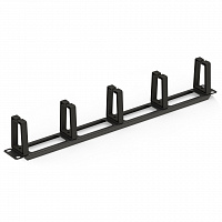 DANNMAN CO-1U-PR-RAL9005 Горизонтальный кабельный организатор (пластиковые кольца), 1U, черный