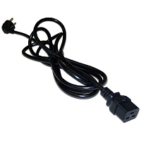 LANMASTER LAN-PP19/SHA-1.0-BK Шнур питания C19-Schuko угловая, 3х1.5, 220В, 16А, черный, 1 метр