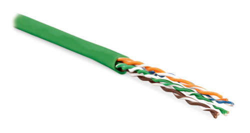 Кабель витая пара Hyperline UUTP4-C5E-P24-IN-LSZH-GN-100