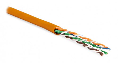 Кабель витая пара Hyperline UUTP4-C5E-P24-IN-LSZH-OR-100