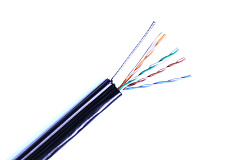 Datarex DR-140201 Кабель категории 5е, 4 пары U/UTP, 24AWG, PE, черный, внешний с тросом, 305 м