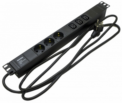 Блоки силовых розеток Hyperline SHE19-3SH-3IEC-2.5EU