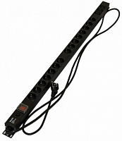 Hyperline SHE-15SH-3IEC-SF-2.5EU Блок розеток, 15 розеток Schuko+3хIEC320 C13, 16 A, 250В