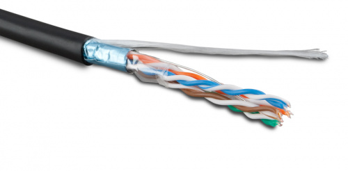 Кабель витая пара Hyperline FUTP4-C5E-S24-OUT-LSZH-BK-500