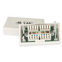 NETLAN EC-UCB-IDC-UD2-WT-10 Кабельный соединитель IDC-IDC, Кат.5e (Класс D), 100МГц, KRONE, T568A/B,