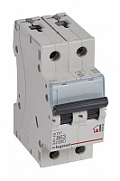 LEGRAND 403992 Автоматический выключатель TX3 6000, 6 кА, тип характеристики B, 2П, 230/400 В~, 63 А