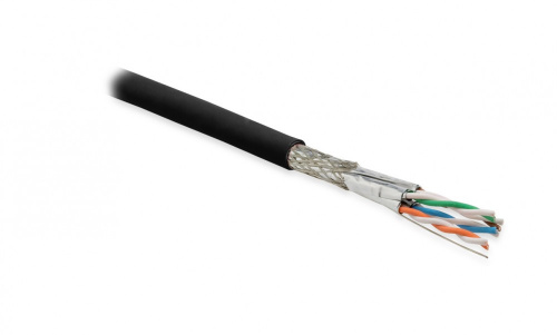 Кабель витая пара Hyperline SFTP4-C6A-S23-OUT-PE-BK-500