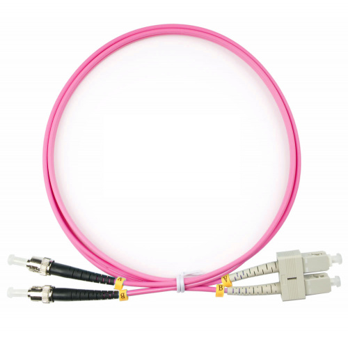 Патч-корды оптические Cabeus FOP-50-OM4-SC-ST-1m