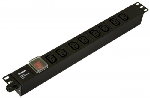Блоки силовых розеток Hyperline SHE19-8IEC-S-CB