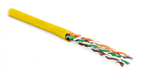 Кабель витая пара Hyperline UUTP4-C5E-P24-IN-LSZH-YL-100