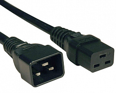 Hyperline PWC-IEC19-IEC20-1.0-BK Кабель питания IEC 320 C19 - IEC 320 C20, 3x1.5 кв.мм, 16A, 1 м, че