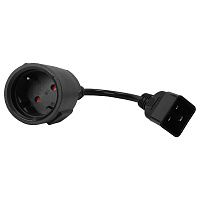LANMASTER LAN-PPS/20-0.2-BK Шнур переходной, вилка C20 - розетка Schuko, 3х1.5, 220В, 16А, черный, 0