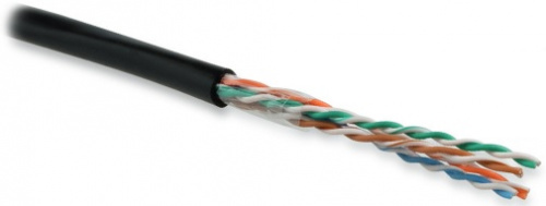 Кабель витая пара Hyperline UUTP4-C5E-S24-OUT-PE-BK-500