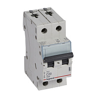 LEGRAND 403931 Автоматический выключатель TX3 6000, 10 кА, тип характеристики C, 2П, 230/400 В~, 20А