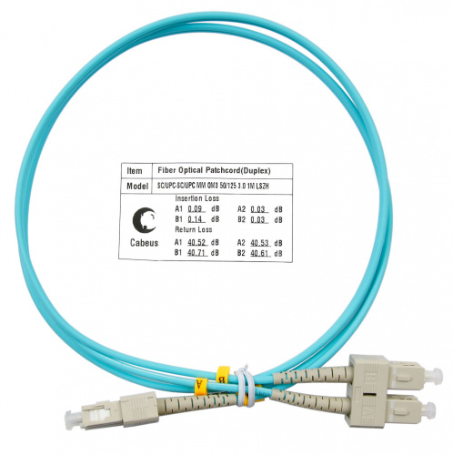 Патч-корды оптические Cabeus FOP-50-SC-SC-1m