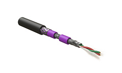 Hyperline PFDP-SF-1x2x22/1-ARM/W-PVC/PE-BK (500 м) Кабель для шины PROFIBus-DP, 1x2x22 AWG, однопров