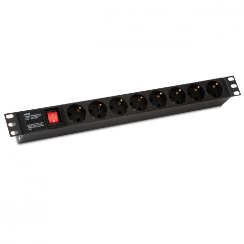 Блоки силовых розеток Hyperline SHE19-8SH-S-IEC