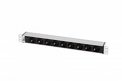 Rem R-10-9S-I-440-Z Блок розеток Rem-10 без шнура с индикатором, 9 Sсhuko, вход IEC 60320 C14, 10A