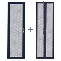TWT TWT-CBB-DR37-6x-S-P1 Комплект дверей 37U, 600 мм, черный, передняя - перфорированная, задняя - р