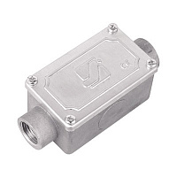 ДКС 6030-25 Коробка протяжная алюминиевая, 2 ввода 180°, М25х1,5 ,IP55,118х51х42мм