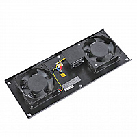 Cabeus TRAY-FAN2-BK Модуль вентиляторный с 2-я вентиляторами для установки в настенные шкафы серии S