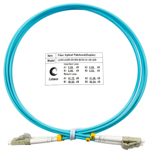 Патч-корды оптические Cabeus FOP-50-LC-LC-1,5m