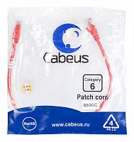 Патч-корды Cabeus PC-UTP-RJ45-Cat.6-0.5m-RD
