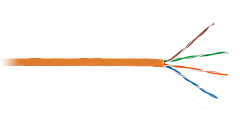 NETLAN EC-UU004-5E-LSZH-OR-1 Кабель U/UTP 4 пары, Кат.5e (Класс D), 100МГц, одножильный