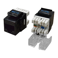 TWT TWT-OK45UTP180/5E-BK Модуль Keystone RJ45, Cat.5E, UTP, 180 градусов, черный