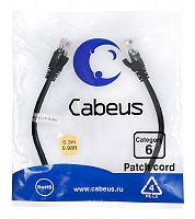 Патч-корды Cabeus PC-UTP-RJ45-Cat.6-0.3m-BK
