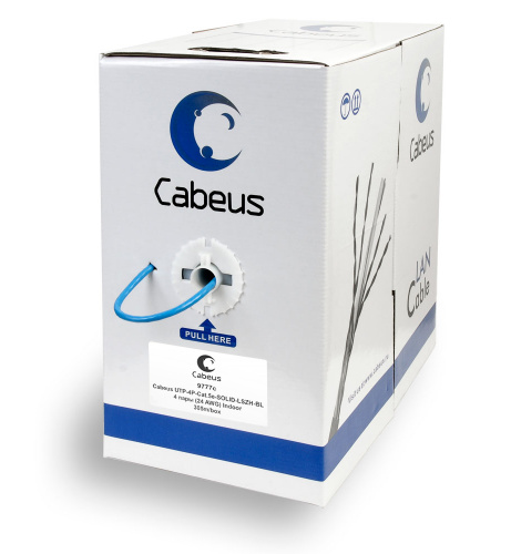 Кабель витая пара Cabeus UTP-4P-Cat.5e-SOLID-LSZH-BL