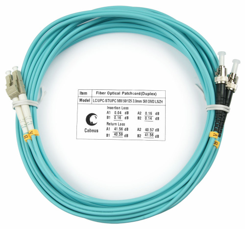 Патч-корды оптические Cabeus FOP-50-LC-ST-5m