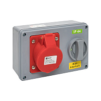 EKF ps-1415-16-380 Розетка с блокировкой и выключателем 1415 3Р+РЕ+N 16А 380В IP44
