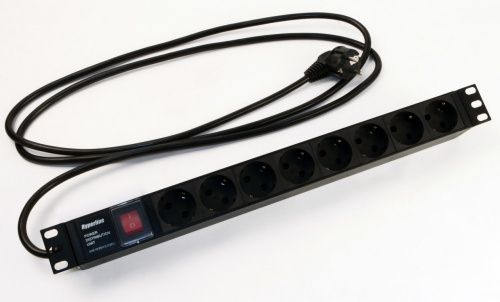 Блоки силовых розеток Hyperline SHE19-8SH-S-2.5EU