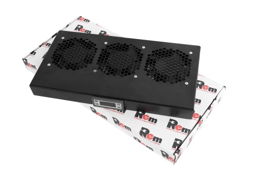 Аксессуары для шкафов и стоек Rem R-FAN-3K-1U-9005