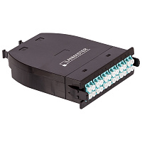 LANMASTER LAN-MCSB-2M-24LC/OM3 MPO кассета OM3, 24xLC, тип B, низкие потери, черная