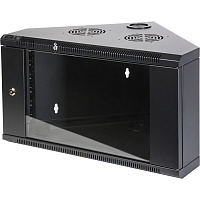 TWT TWT-CBWTG-4U-6x4-BK Шкаф настенный угловой, 4U 530x430, стеклянная дверь, черный