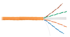 NETLAN EC-UU004-6-LSZH-OR Кабель U/UTP 4 пары, Кат.6 (Класс E), 250МГц, одножильный, BC чистая медь